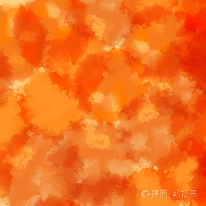 橙色的水彩纹理背景独特抽象橙色水彩纹理图案表现力插画-正版商用