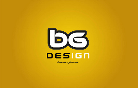 bg b g 字母字母组合数字在黄色背景上的白色