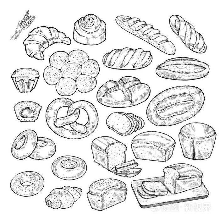 素描画食物简单图片