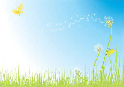 绿色蒲公英边框图片