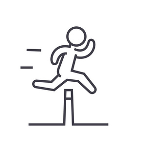 障碍赛概念扁线图中,概念向量 iso照片