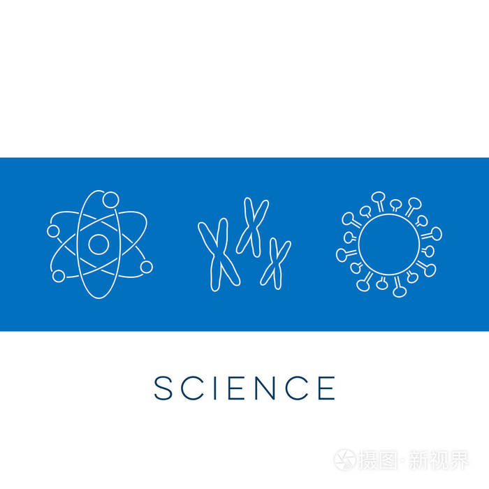 矢量科学旗帜细线图标