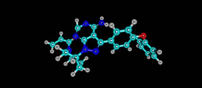 Ibrutinib 分子结构上黑色孤立