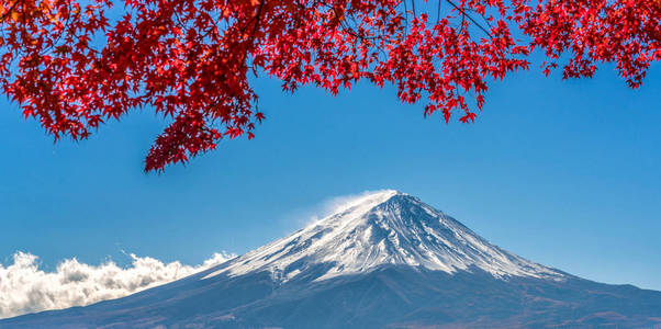 秋天的颜色，日本的富士山
