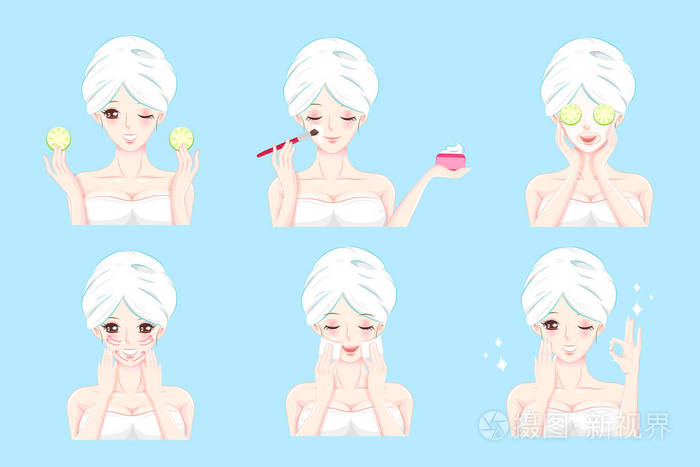 皮肤护理的女人