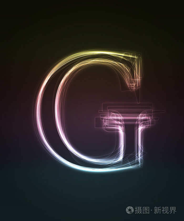发光的字体闪亮字母g