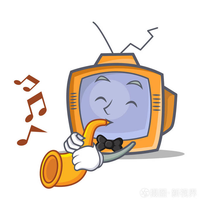 电视字符卡通对象与小号