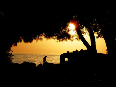 在亚得里亚海海岸日落