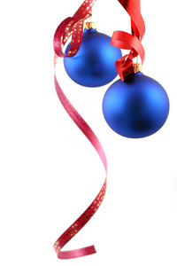 蓝色球圣诞装饰