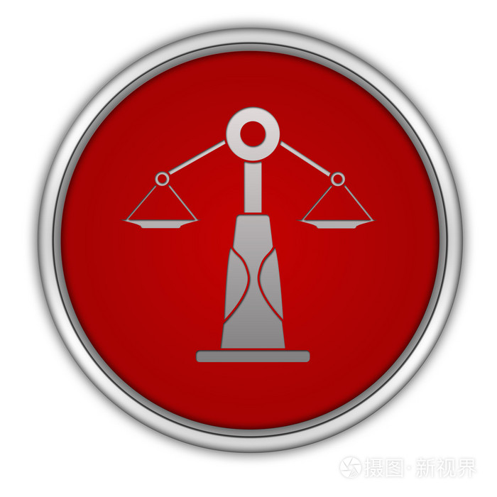 法律在白色背景上的圆形图标