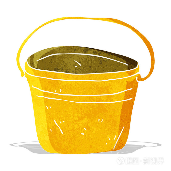 卡通的铁皮小桶