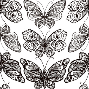 蝴蝶用的装饰图案。无缝模式，背景。Gr