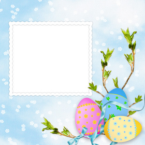 带鸡蛋的节日复活节卡片图片