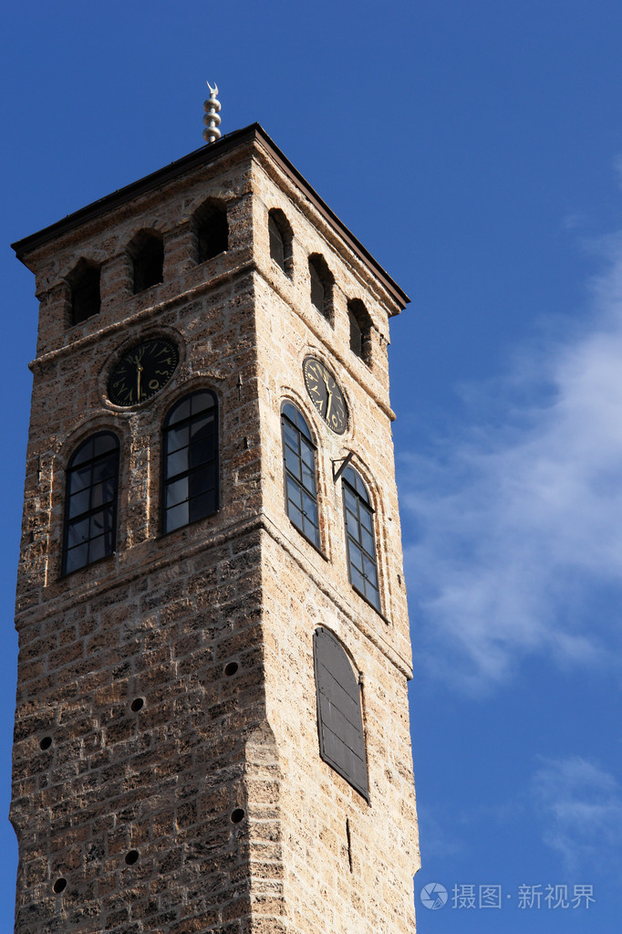 watch tower detail in sarajevo, bosnia