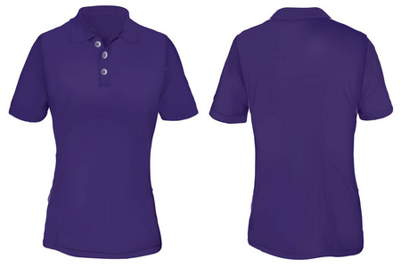 女人的紫色 Polo 衫模板