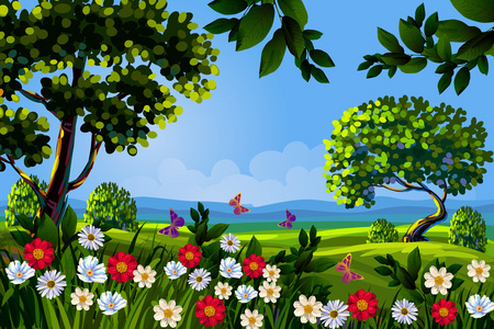 春天小河边风景图片