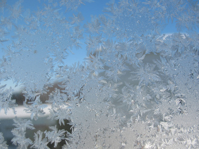 冬天窗户上的雪纹