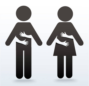 女人和男人用双手拥抱矢量图图标