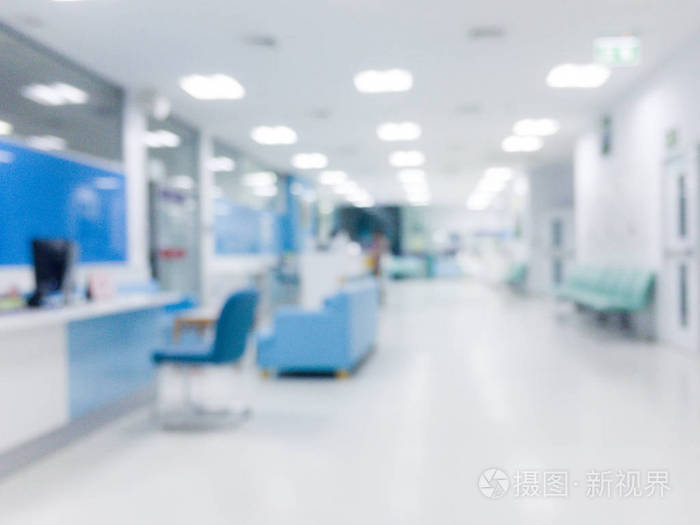 照片 模糊的背景-抽象模糊美丽豪华医院和诊所内部为背景.