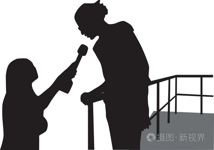 采访剪影矢量