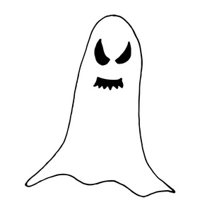手绘鬼庆祝万圣节幽灵般可怕的幽灵卡通一套照片