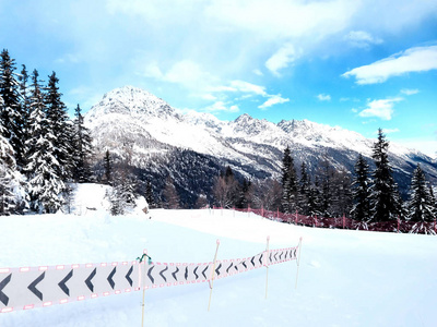 滑雪斜坡山区的夏蒙尼冬季度假胜地，法国阿尔卑斯山