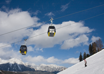 滑雪胜地schladming。 奥地利