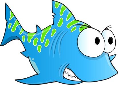 蓝色的艰难鲨鱼矢量插图艺术