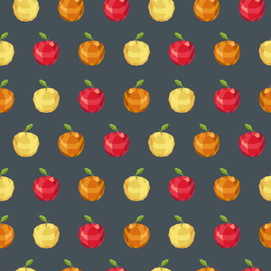 老式的七彩苹果多边形模式