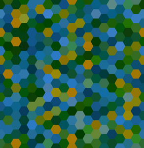 六角形几何背景.设计元素.矢量图.黄, 蓝, 绿的颜色照片