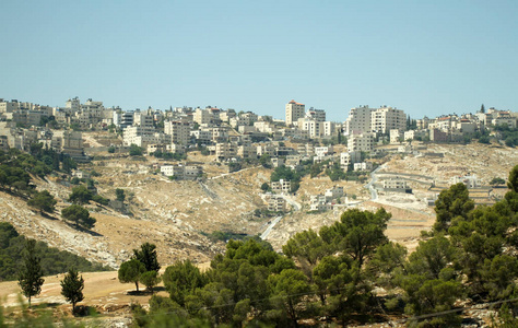 巴勒斯坦以色列东部耶路撒冷橄榄山的斜坡上的城市