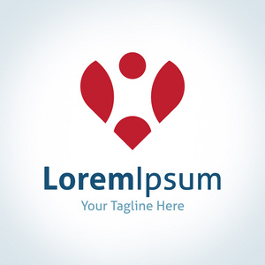 读心者深爱的人读的心拍形状矢量标志图标照片