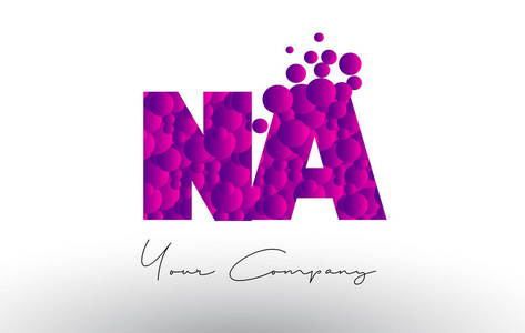 Na N 与紫色泡沫纹理点字母徽标