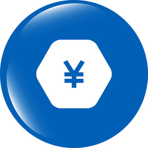 web 图标上保护标志与日元货币符号
