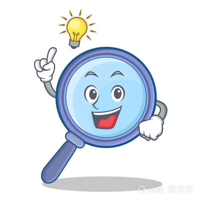 有想法放大镜人物卡通