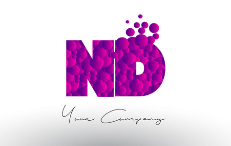 紫色泡沫质地 Nd N D 点字母徽标