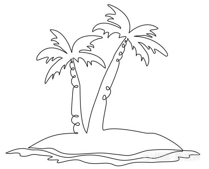 充满异国情调的孤岛插画-正版商用图片00n6gc-摄图新视界