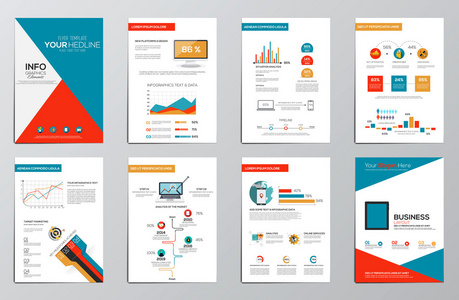 企业宣传册的业务信息图表元素