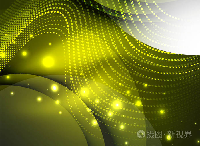 创建与深色背景上粒子的发光波