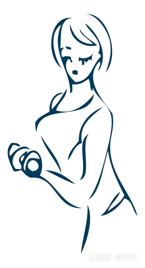 戴哑铃徽章的女强人