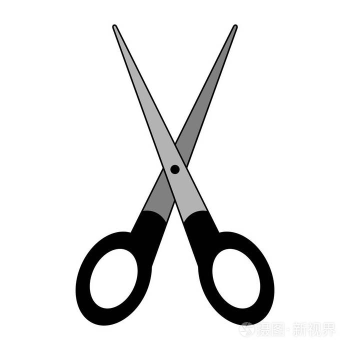 黑色的办公剪刀孤立的矢量图插画-正版商用图片00nkkt-摄图新视界