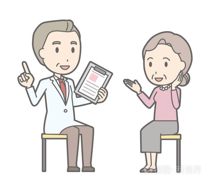 一位老妇咨询医生的插图