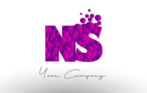 紫色泡沫质地 ns N S 点字母徽标