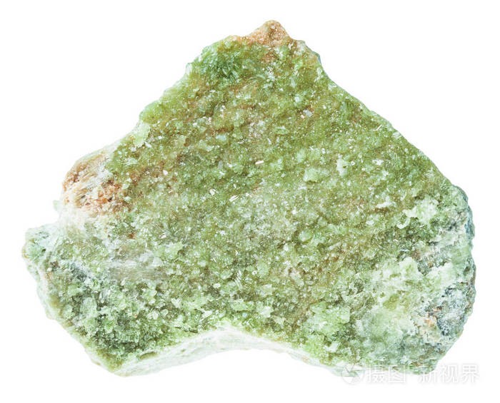 孤立的粗糙玄武符山石晶体