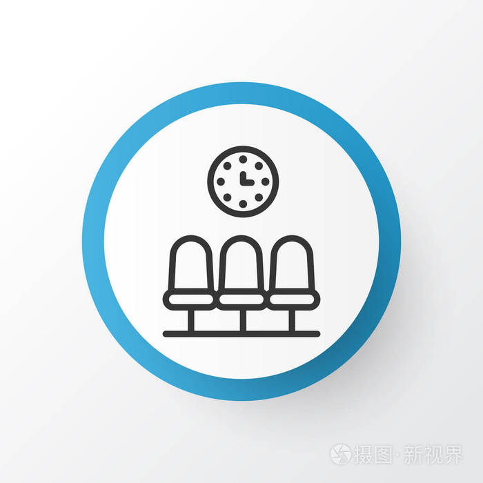 等候室图标符号.保费质量孤立的席位元素在时尚风格