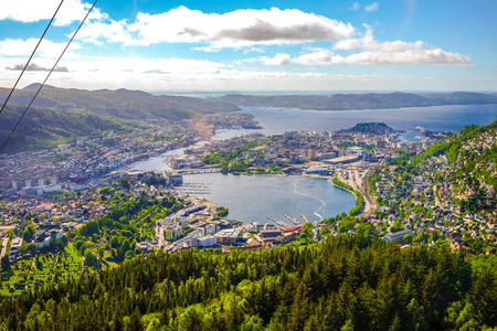 在挪威的卑尔根城市的风景