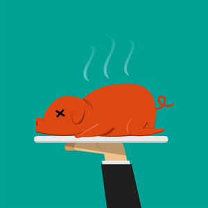 烤的猪的头图片