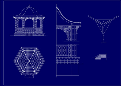 建筑素描音乐亭图片