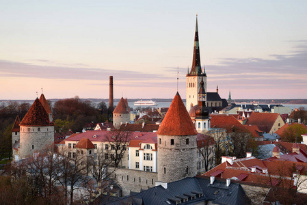 中世纪在爱沙尼亚的塔林老城景色