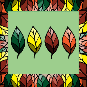 框架与五颜六色的树叶